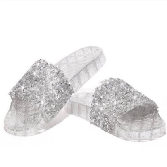 Embellished Slides - Silver - Picture 2 of 6